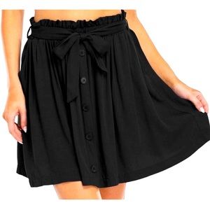 High Waist Boho Belted Skater Skirt